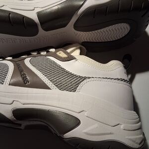 Calvin Klein Men's White and Gray Sneakers